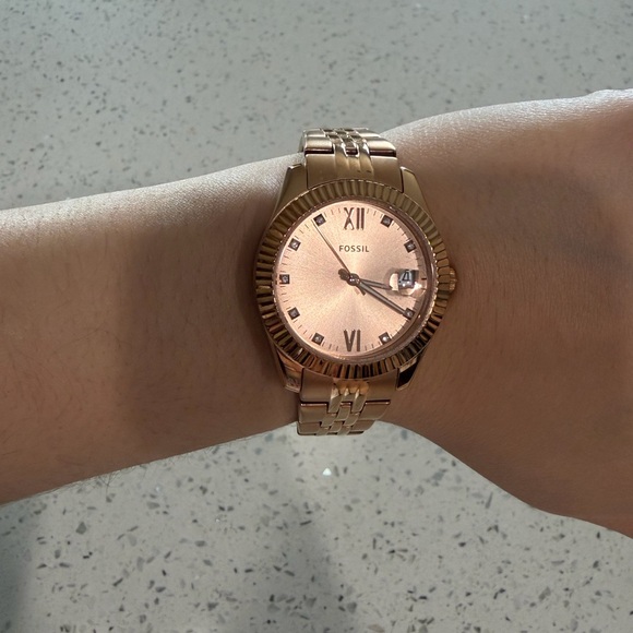 Scarlette Three-Hand Date Rose Gold-Tone Stainless Steel Watch